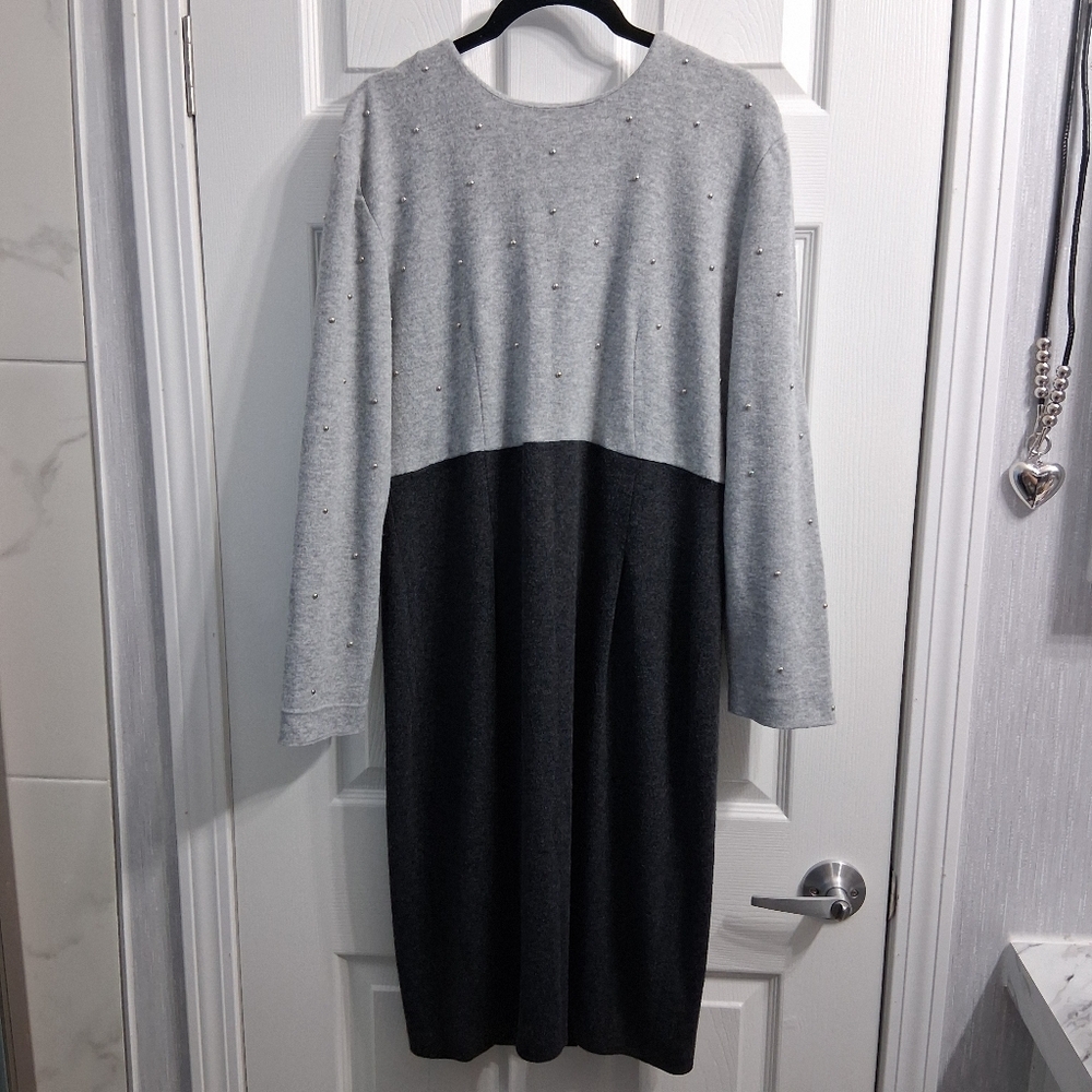 Vintage Virgo II Sweater Dress Silver Studs Size 14